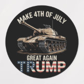軍隊で再び偉大な独立記念日を Trump ラベル (デザイン1)
