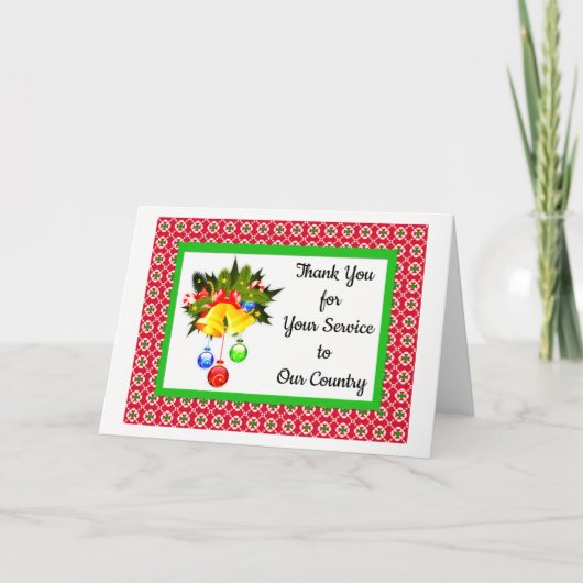 軍隊で奉仕してくれてありがとう　クリスマスカード サンキューカード (正面)