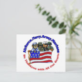 軍隊に敬礼 ポストカード (スタンド正面)