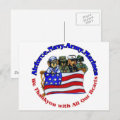 軍隊に敬礼 ポストカード (正面/裏面)