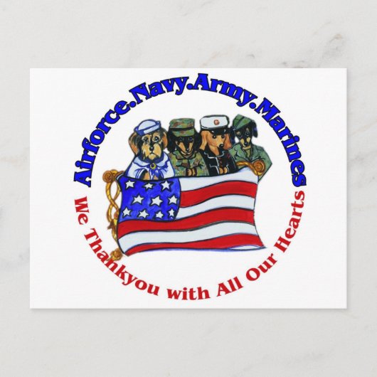 軍隊に敬礼 ポストカード (正面)