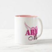 軍隊のお母さんの翼 ツートーンマグカップ (正面右)