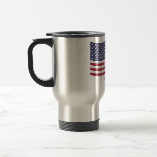 軍隊のお母さんは一流の米国旗を加えます トラベルマグ (左)