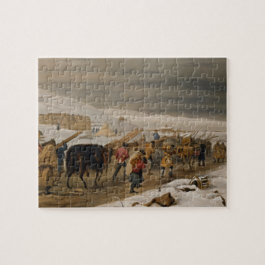 軍隊のための小屋そして暖かい衣類、「Tからのプレート ジグソーパズル (横)