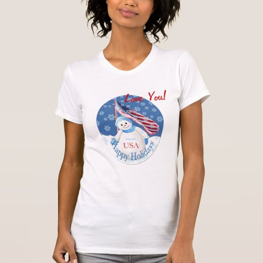軍隊のための愛国心が強いクリスマスのTシャツ Tシャツ (正面)