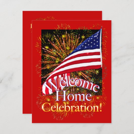 軍隊のための歓迎された家のパーティの招待状 招待状 (正面/裏面)