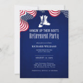 軍隊のぶら下がった引退は彼らのブーツ米国国旗をアップ 招待状 (正面)