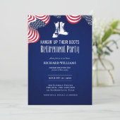 軍隊のぶら下がった引退は彼らのブーツ米国国旗をアップ 招待状 (スタンド正面)