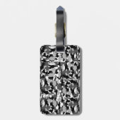 軍隊のカムフラージュの白黒パターン ラゲッジタグ (裏面縦)