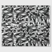 軍隊のカムフラージュの白黒パターン ラッピングペーパー (フラット)