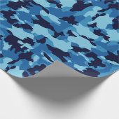 軍隊のカムフラージュの青パターン ラッピングペーパー (角)
