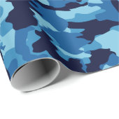 軍隊のカムフラージュの青パターン ラッピングペーパー (ロールコーナー)