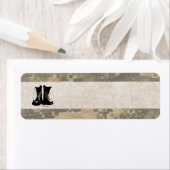 軍隊のカモフラージュと軍の戦闘用ブーツ ラベル (インサイチュ)