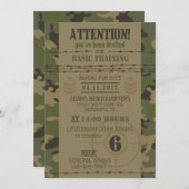 軍隊のジャングルのカムフラージュの軍隊の誕生日 招待状 (正面/裏面)