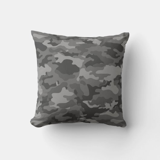 軍隊のダークグレーの迷彩柄のカムフラージュ#1の枕 クッション (正面)