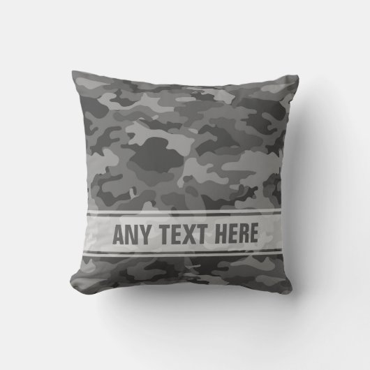 軍隊のダークグレーの迷彩柄のカムフラージュ#3の枕 クッション (正面)