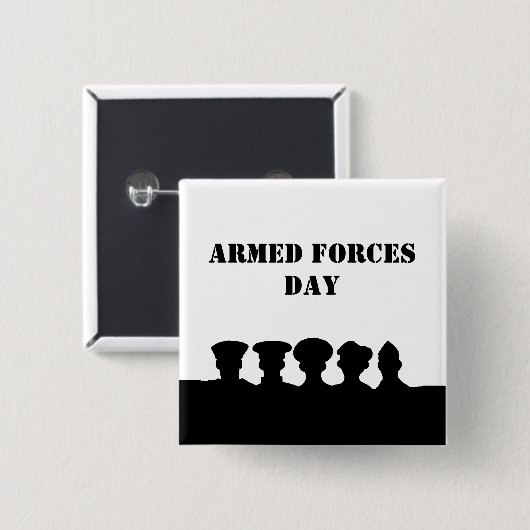 軍隊のデイシルエットのボタン 缶バッジ (正面&裏面)