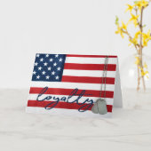 軍隊のドッグタグオンアメリカ国旗 カード (黄色い花)