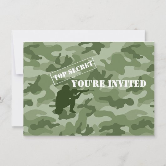 軍隊のパーティの招待状、ペイントボールのパーティの招待状 招待状 (裏面)