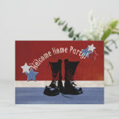 軍隊のブーツの歓迎された家のパーティーの軍隊 招待状 (スタンド正面)