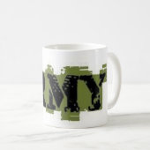軍隊のマグの緑および黒 コーヒーマグカップ (正面右)