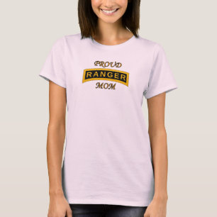 軍隊のレーンジャーの学校タブの誇りを持ったなお母さんのTシャツ Tシャツ