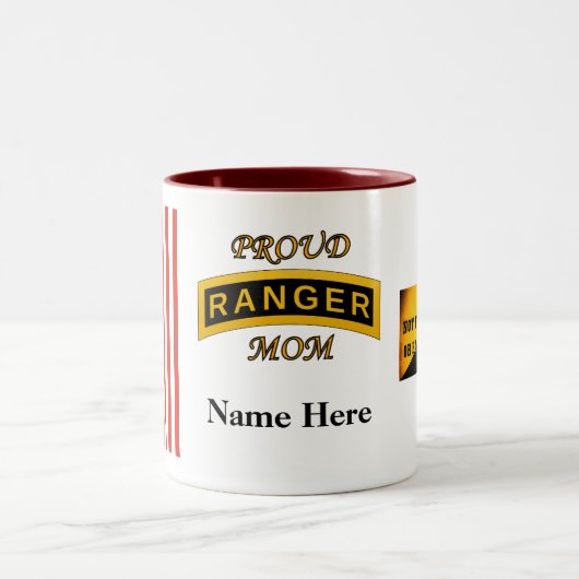 軍隊のレーンジャーの学校タブ-誇り高いお母さん-ツートーンマグ ツートーンマグカップ (中央)