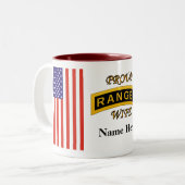 軍隊のレーンジャーの学校タブ-誇り高い妻-ツートーンマグ ツートーンマグカップ (正面左)