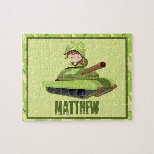 軍隊の人のパーソナライズなパズル ジグソーパズル (横)