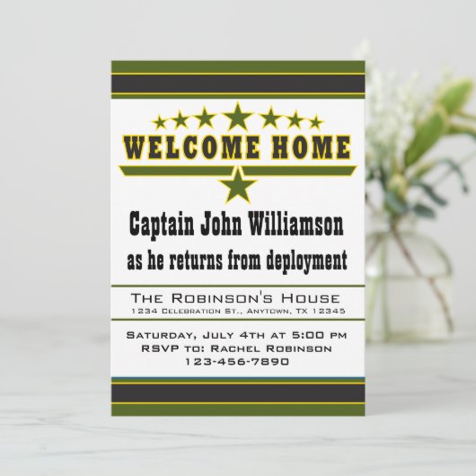 軍隊の兵士の歓迎の家の招待状 招待状 (スタンド正面)