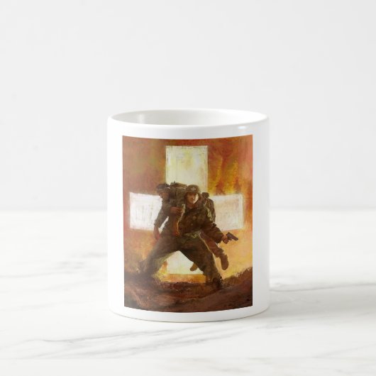 軍隊の医者のクラシックで白いマグ コーヒーマグカップ (中央)