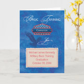 軍隊の基本的なトレーニングブルー、カスタマイズ可能 カード (黄色い花)