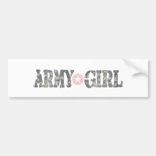 軍隊の女の子の迷彩柄 バンパーステッカー (正面)