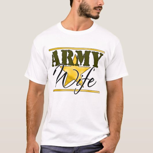 軍隊の妻の金ゴールドの星 Tシャツ (正面)