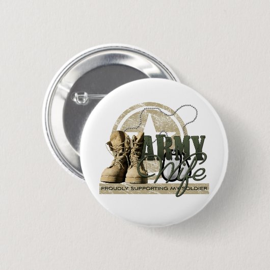 軍隊の妻-得意気に私の兵士を支えること 缶バッジ (正面&裏面)