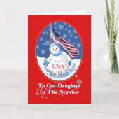 軍隊の娘のための愛国心が強いクリスマスカード シーズンカード (正面)