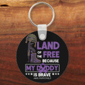 軍隊の子供の月の紫色の空の土地 キーホルダー (正面)