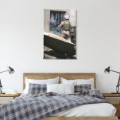 軍隊の巡査が海岸を廻る キャンバスプリント (インサイチュ (寝室))