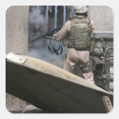 軍隊の巡査が海岸を廻る スクエアシール (正面)