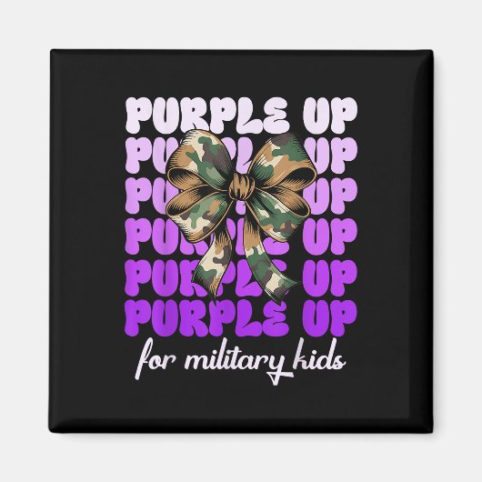 軍隊の月の子の女の子の紫色のMil マグネット (正面)