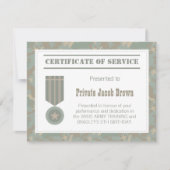 軍隊の服務終了証書は感謝感謝していしています 招待状 (正面)