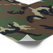 軍隊の森の迷彩背景(白) ポスター (角)