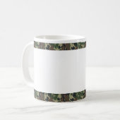 軍隊の森の迷彩背景（白） マグカップ (正面左)