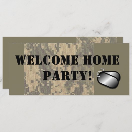 軍隊の歓迎された家のパーティーのカスタム 招待状 (正面/裏面)