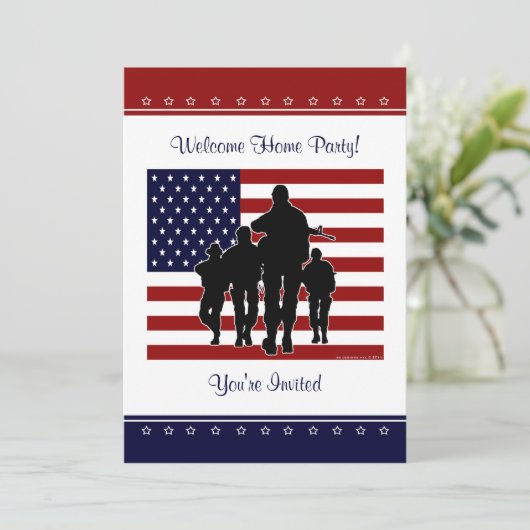 軍隊の歓迎された家のパーティーのパーソナライズな招待 招待状 (スタンド正面)