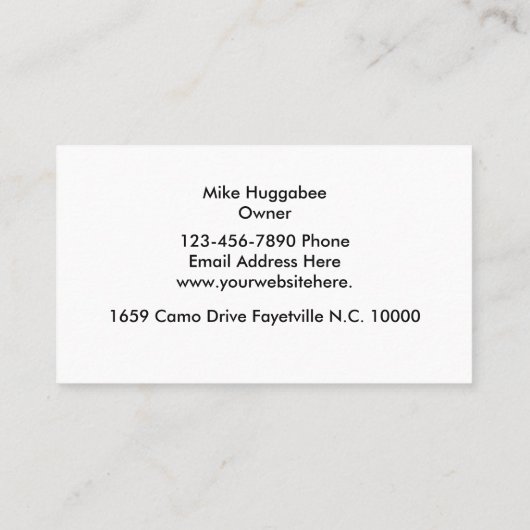 軍隊の残り店 名刺 (裏面)