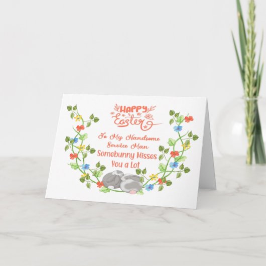 軍隊の男のためのイースターカード サンキューカード (正面)