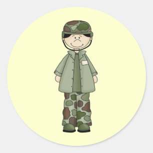 軍隊の男の子 ラウンドシール