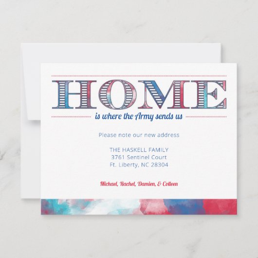 軍隊の移動の告知 ノートカード (正面)