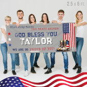 軍隊の米国国旗のブーツ2.5x6グレー進行遠くにパーティー 横断幕